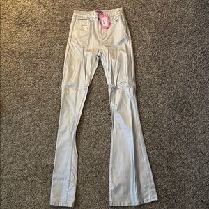 Edikted Silver Flared Pants
